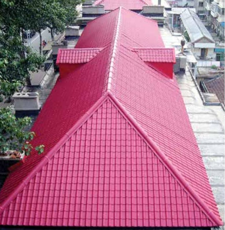 Mái Thái lợp ngói nhựa Eurolines đỏ