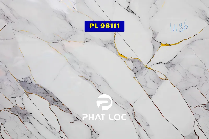 Top 5+ Mẫu Vân Đá PVC Ốp Tường Cho Văn Phòng, Công Ty Đẹp Nhất 2025 - Sang Trọng, Tiết Kiệm, Thi Công Nhanh 7 Mẫu PL-98111 – Vân đá đen vân trắng: Tương phản mạnh, tạo điểm nhấn cá tính